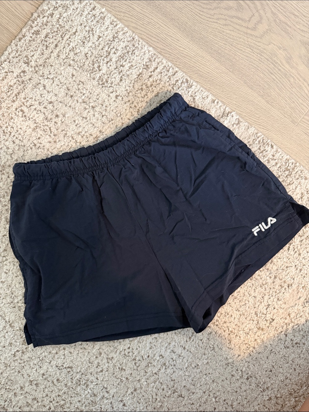 FILA Women's Dark Blue Athletic Shorts with Logo